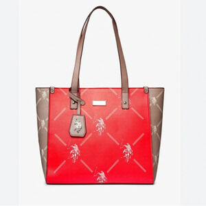 U.s. Polo Assn Womens XL Signature Tote Bag Red